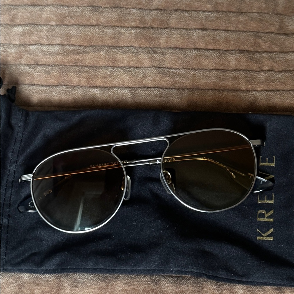 KREWE RAMPART Aviator Sunglasses with Custom Amber Lenses